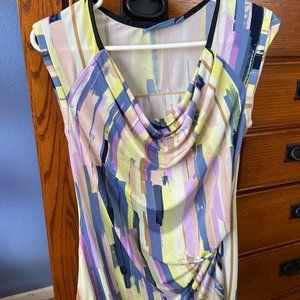 Vera Wang Multi Color Sleeveless Cowl Neck Top